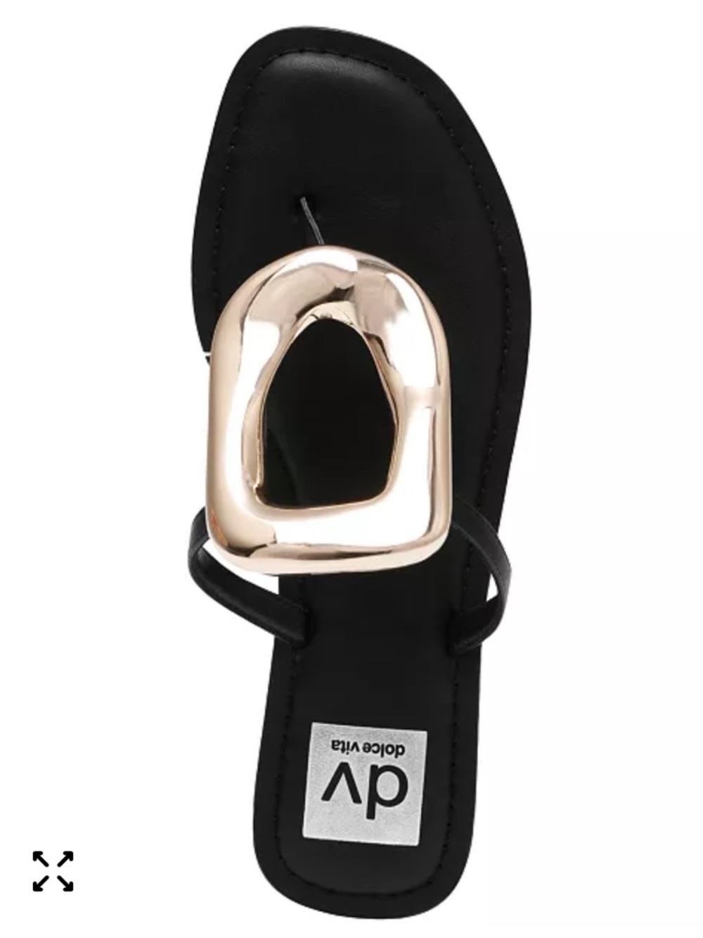 DV Dolce Vita Jameson Black and Gold Sandal